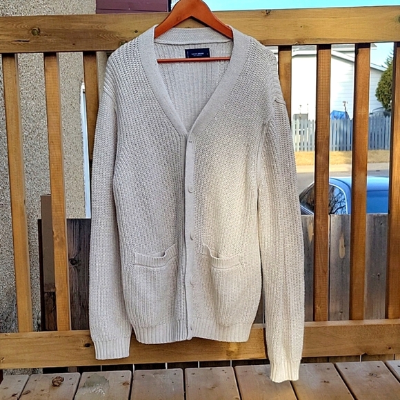 Lucky Brand Sweaters - COPY - LUCKY BRAND Oatmeal 100% Cotton Heavy Knit Cardigan Sz L